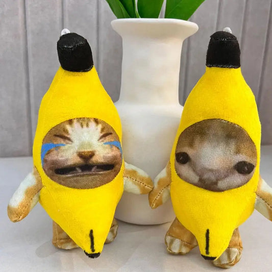 Crying Banana Cat Keychain