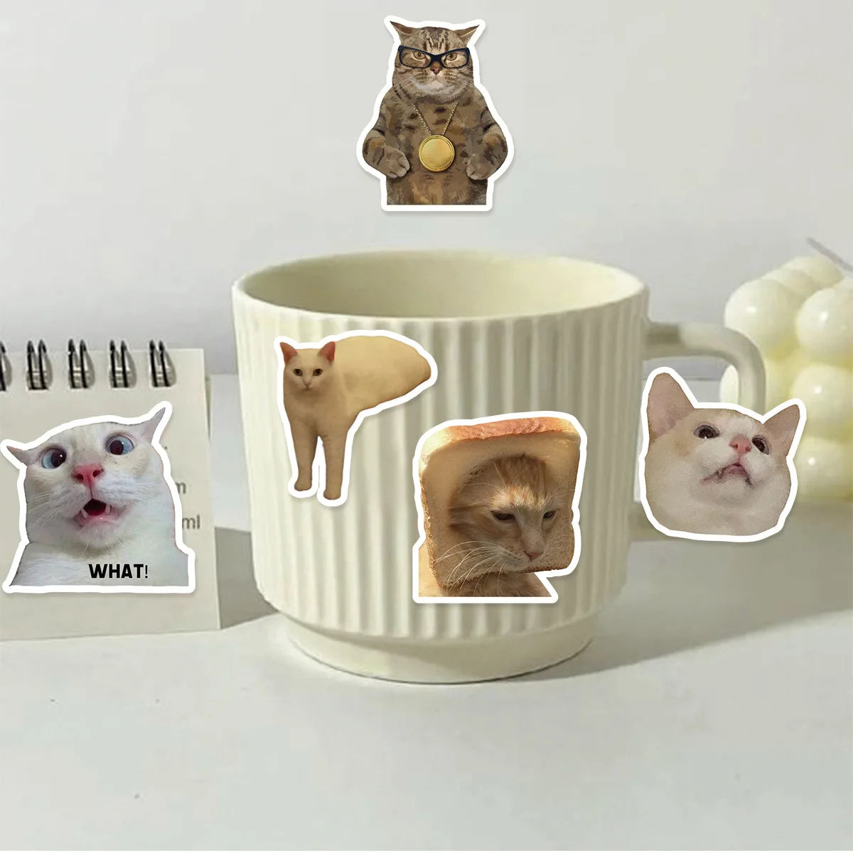 50PCS Kawaii Cat Mood Stickers